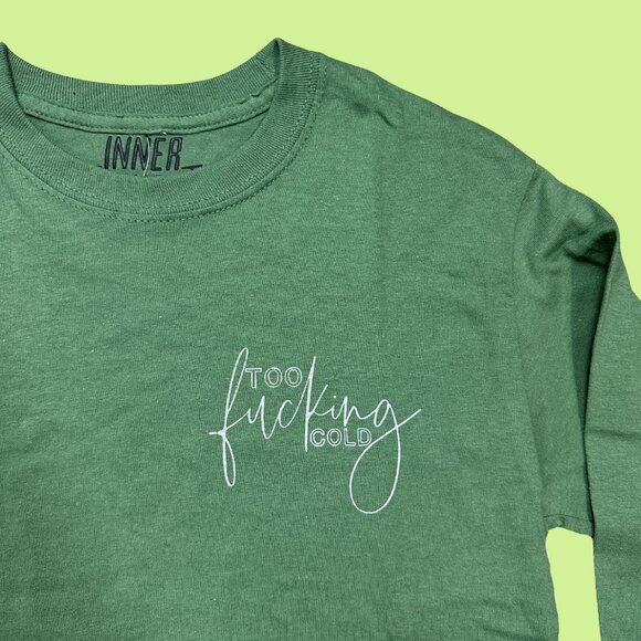 Inner Thoughts Dark Green Too Cold Long Sleeve Shirt - Picture 2 of 4